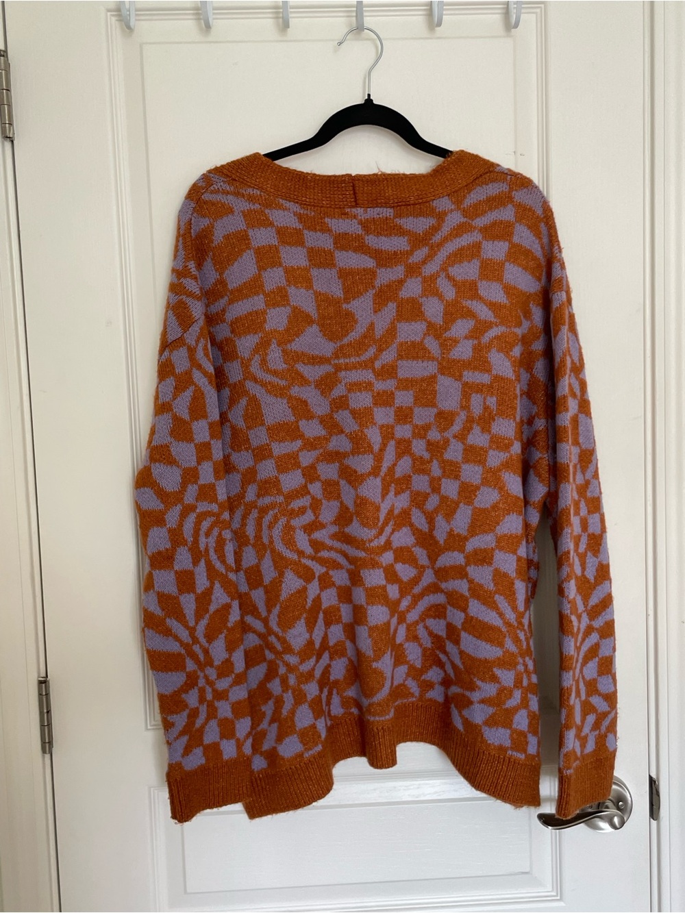 ASOS Burnt Orange and Lavender Geometric Cardigan - Picture 2 of 3